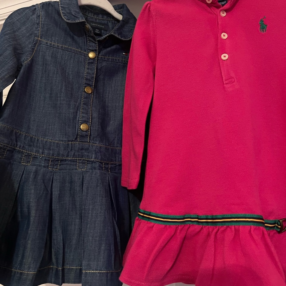 Bundle Toddler’s Polo by Ralph Lauren Pink and Tommy Hilfiger Denim Kids Dresses